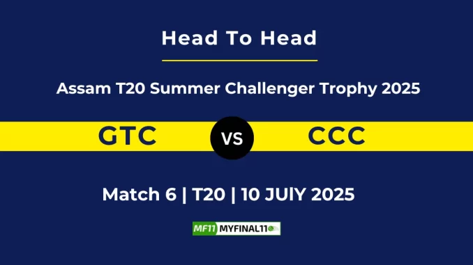 GTC vs CCC Player Battle & Head to Head Team Assam T20 Summer Challenger Trophy 2025