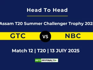 GTC vs NBC Player Battle & Head to Head Team Assam T20 Summer Challenger Trophy 2025