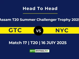 GTC vs NYC Player Battle & Head to Head Team Assam T20 Summer Challenger Trophy 2025