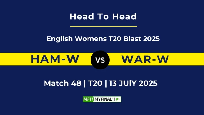 HAM-W vs WAR-W Player Battle & Head to Head Team English Womens T20 Blast 2025