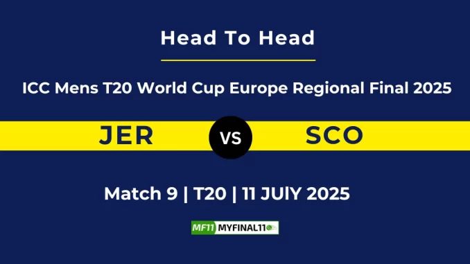JER vs SCO Player Battle & Head to Head Team ICC Mens T20 World Cup Europe Regional Final 2025