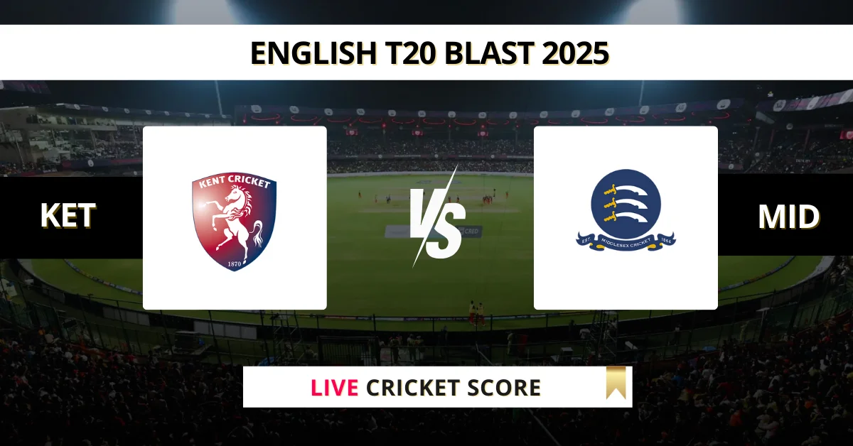KET vs MID Live Score: Scorecard, Ball by Ball Commentary - Match 109,...