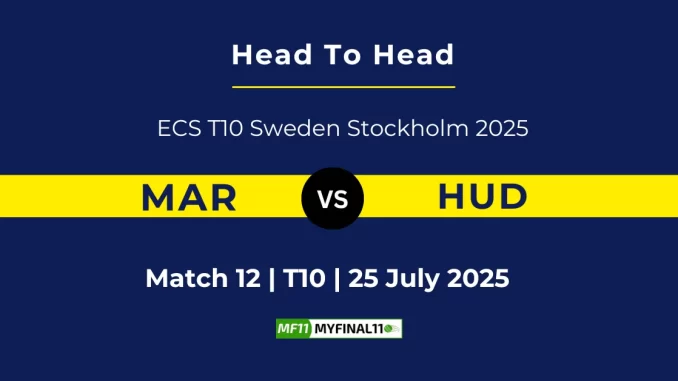 MAR vs HUD Player Battle & Head to Head Team ECS T10 Sweden Stockholm 2025