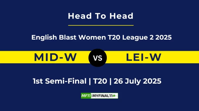 MID-W vs LEI-W Player Battle & Head to Head Team English Blast Women T20 League 2 2025