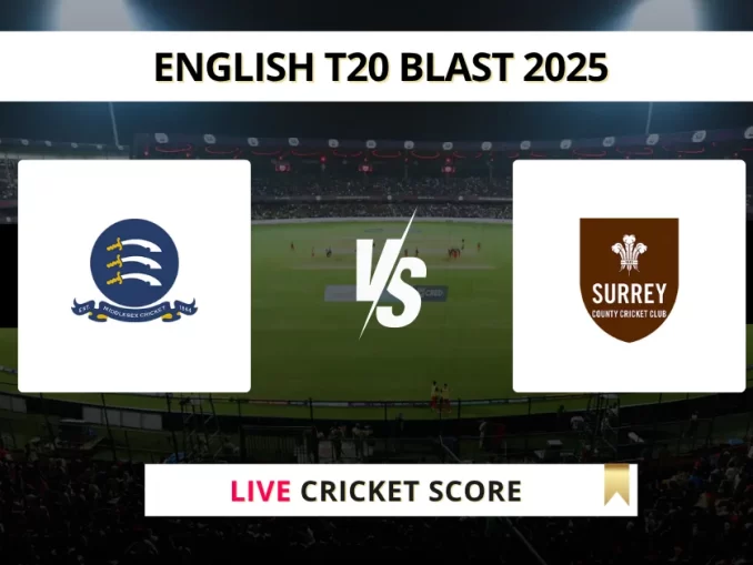 MID vs SUR Live Cricket Score English T20 BLAST 2025