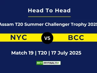 NYC vs BCC Player Battle & Head to Head Team Assam T20 Summer Challenger Trophy 2025
