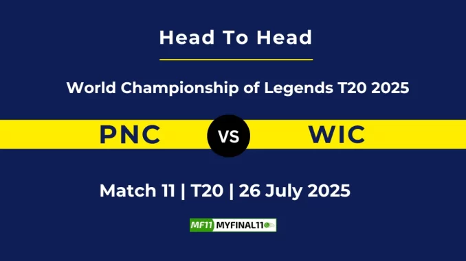 PNC vs WIC Player Battle & Head to Head Team World Championship of Legends T20 2025