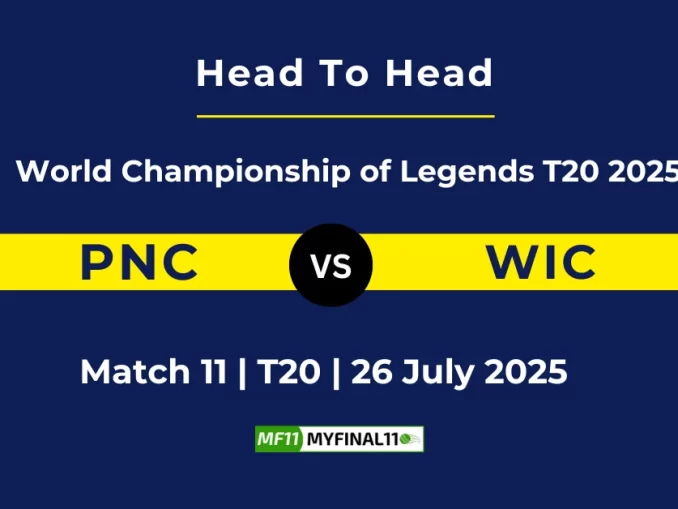 PNC vs WIC Player Battle & Head to Head Team World Championship of Legends T20 2025