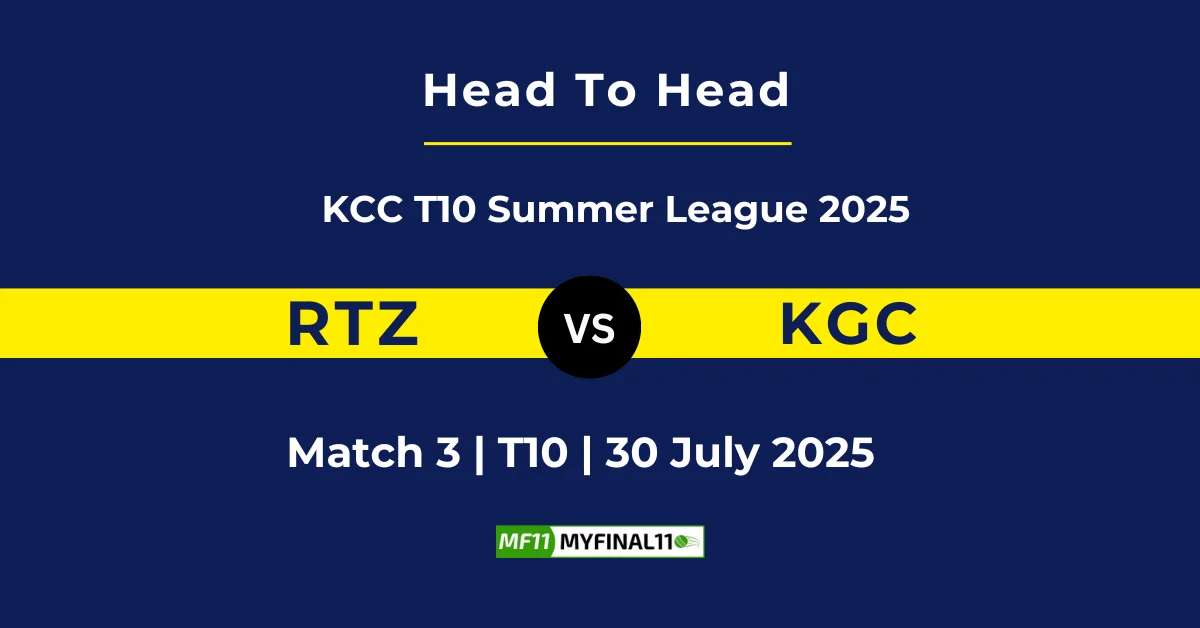 RTZ vs KGC Player Battle & Head to Head Team Stats - KCC T10 Summer Le...