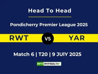 RWT vs YAR Player Battle, Head to Head Pondicherry Premier League 2025
