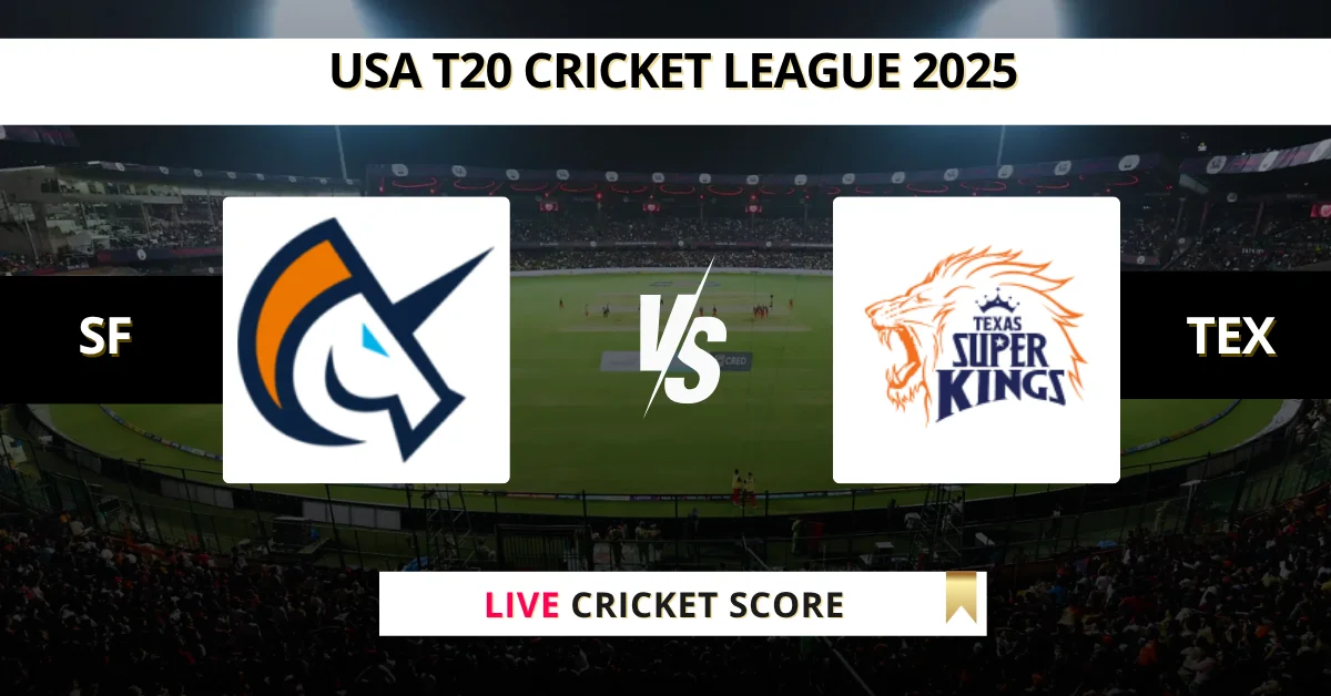 SF vs TEX Live Score: Scorecard, Ball by Ball Commentary - Match 25, U...