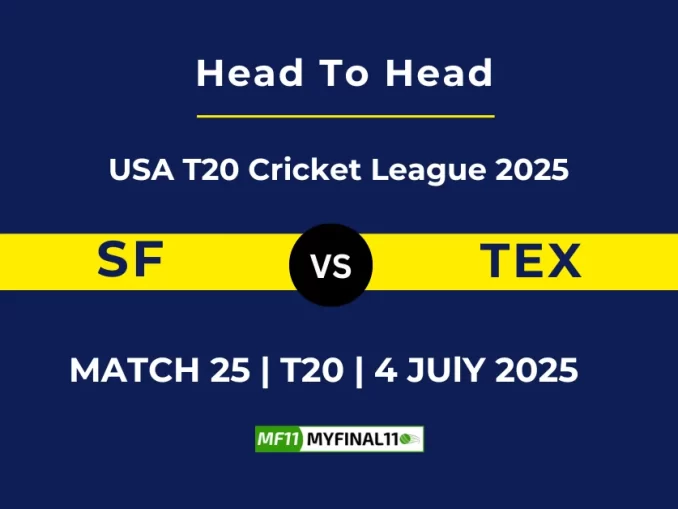 SF vs TEX Player Battle & Head to Head Team Stats - USA T20 Cricket League 2025