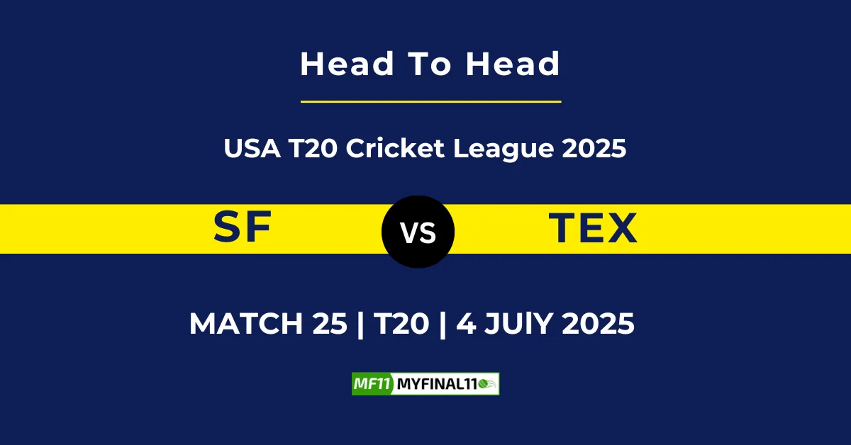 SF vs TEX Player Battle & Head to Head Team Stats - USA T20 Cricket Le...