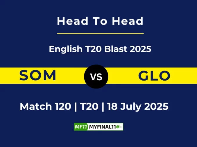 SOM vs GLO Player Battle & Head to Head Team English T20 Blast 2025