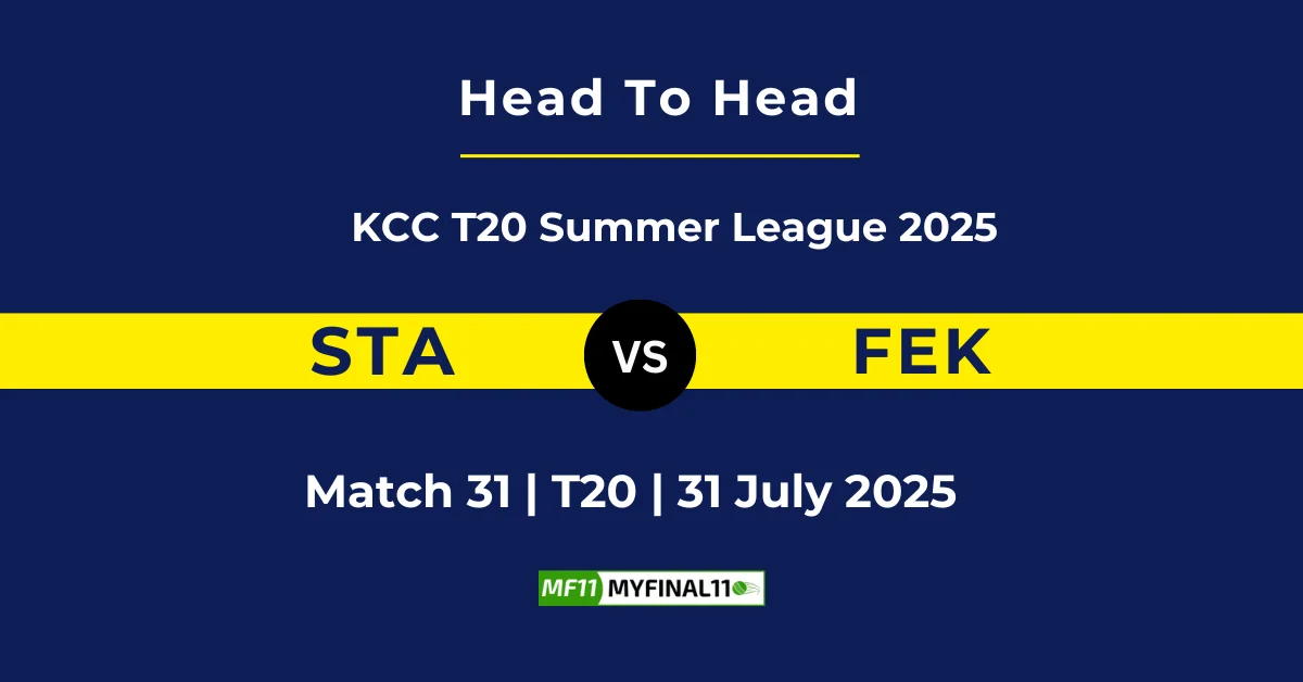 STA vs FEK Player Battle & Head to Head Team Stats - Kuwait T20 Su...