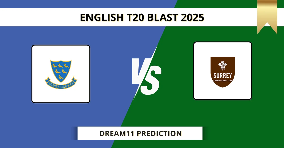 SUS vs SUR Dream11 Prediction Today: Pitch Report, Player Stats, & Fan...