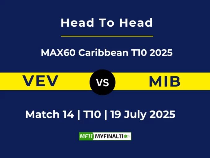 VEV vs MIB Player Battle & Head to Head Team MAX60 Caribbean T10 2025