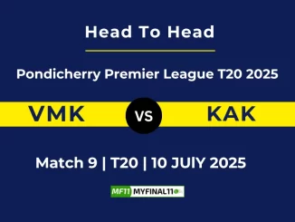 VMK vs KAK Player Battle & Head to Head Team Pondicherry Premier League T20 2025