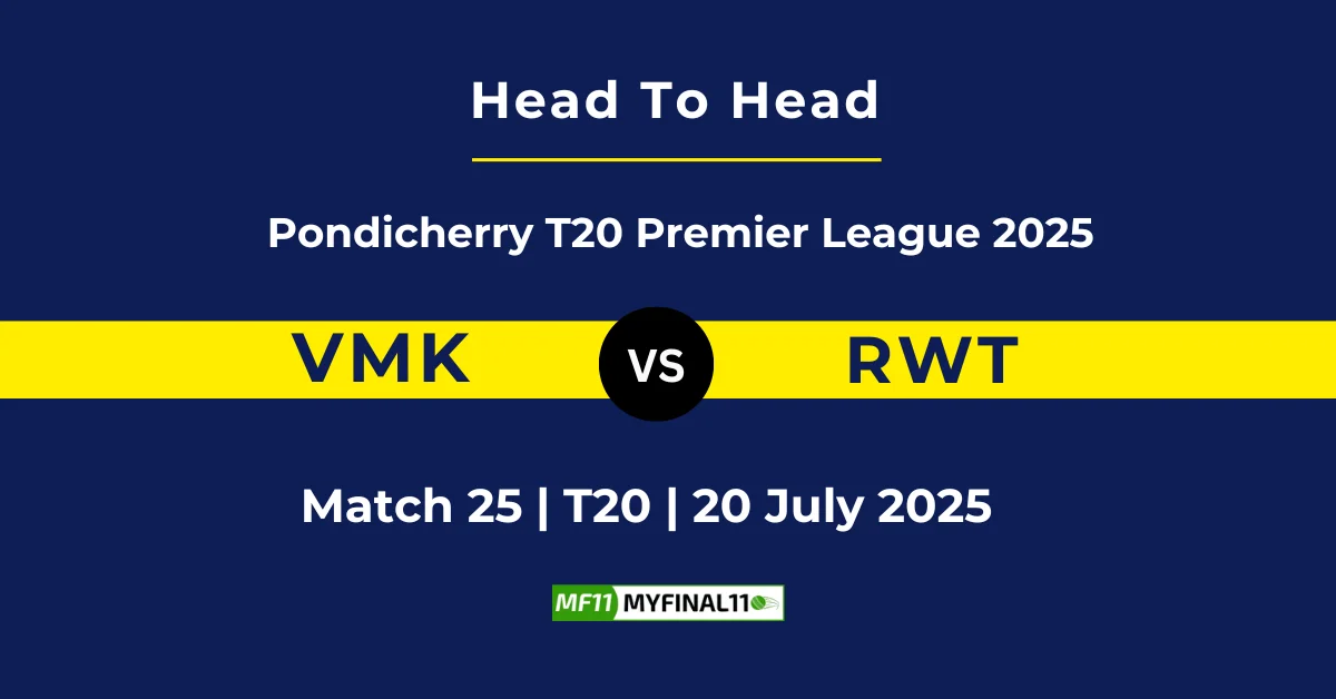 VMK vs RWT Player Battle & Head to Head Team Stats - Pondicherry T...