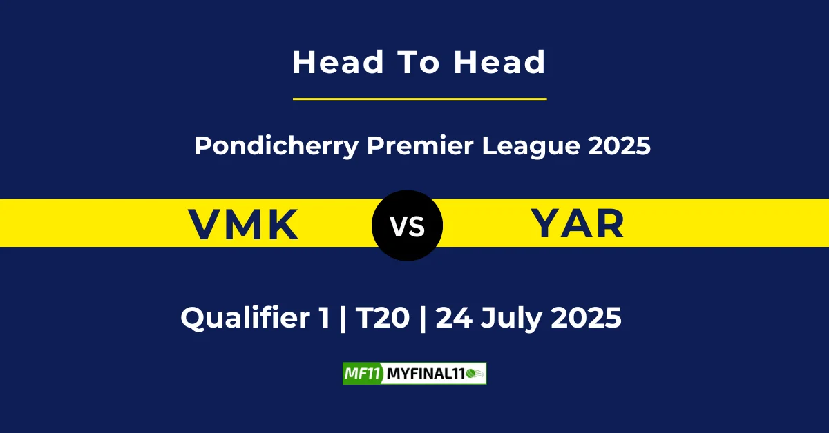 VMK vs YAR Player Battle & Head to Head Team Stats - Pondicherry T...