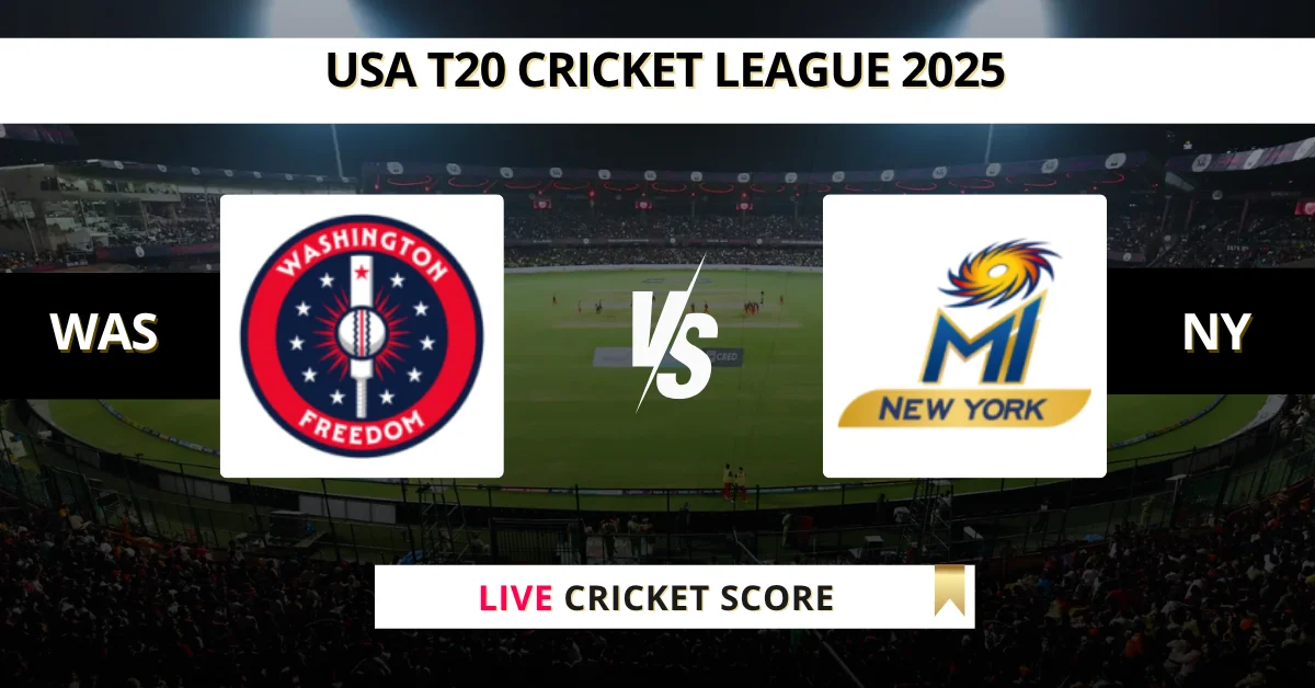 WAS vs NY Live Score: Scorecard, Ball by Ball Commentary - Match 29, U...