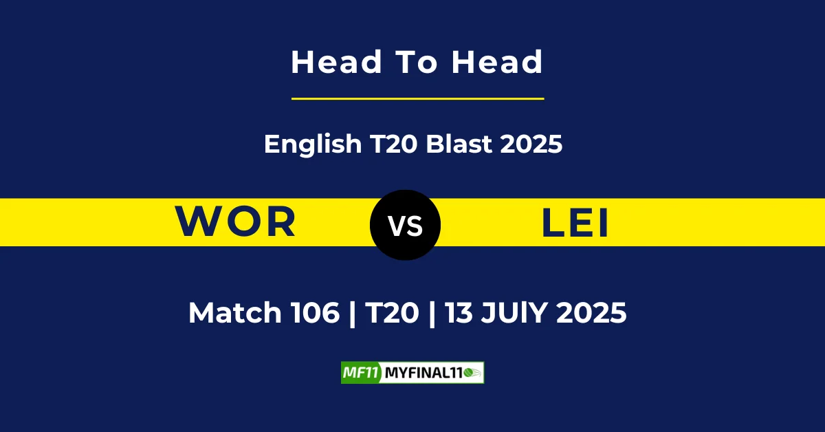 WOR vs LEI Player Battle & Head to Head Team Stats - English T20 B...