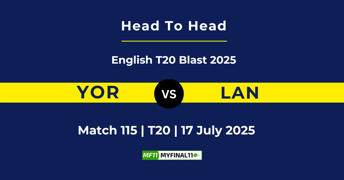 YOR vs LAN Player Battle & Head to Head Team Stats - English T20 Blast...