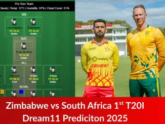 Zimbabwe vs South Africa 1st T20I Dream11 Prediciton 2025