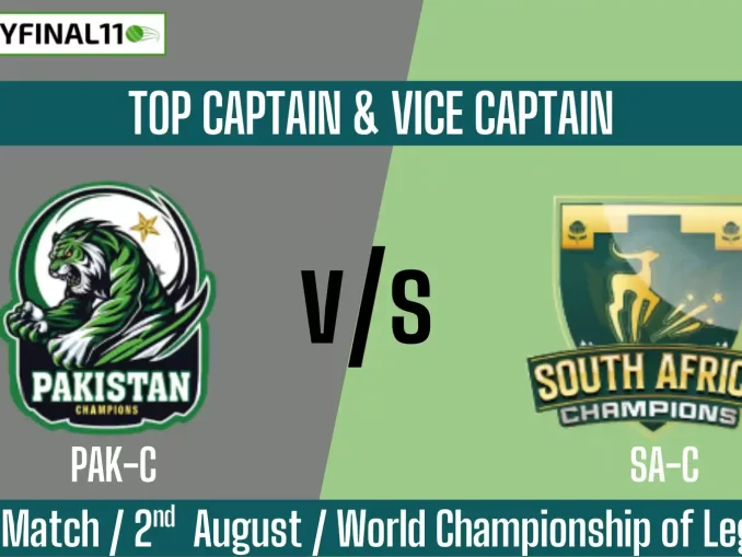 PAK-C vs SA-C Top 3 Captain Pick Final Match, 2nd August