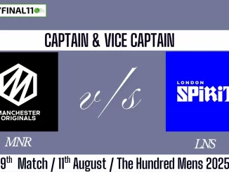 MNR vs LNS Top 3 Captain Pick 9th Match (11th August) Hundred 2025