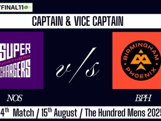 NOS vs BPH Top 3 Captain Pick 14th Match (15th August) Hundred 2025