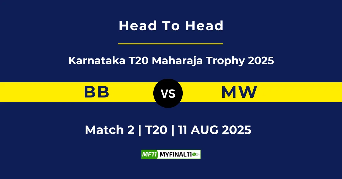 BB vs MW Player Battle & Head to Head Team Stats - Karnataka T20 M...
