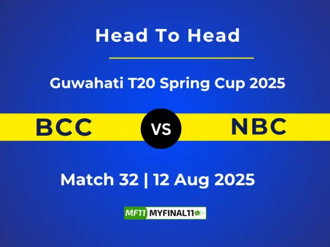BCC vs NBC Player Battle & Head to Head Team Stats - Guwahati T20 Spring Cup 2025