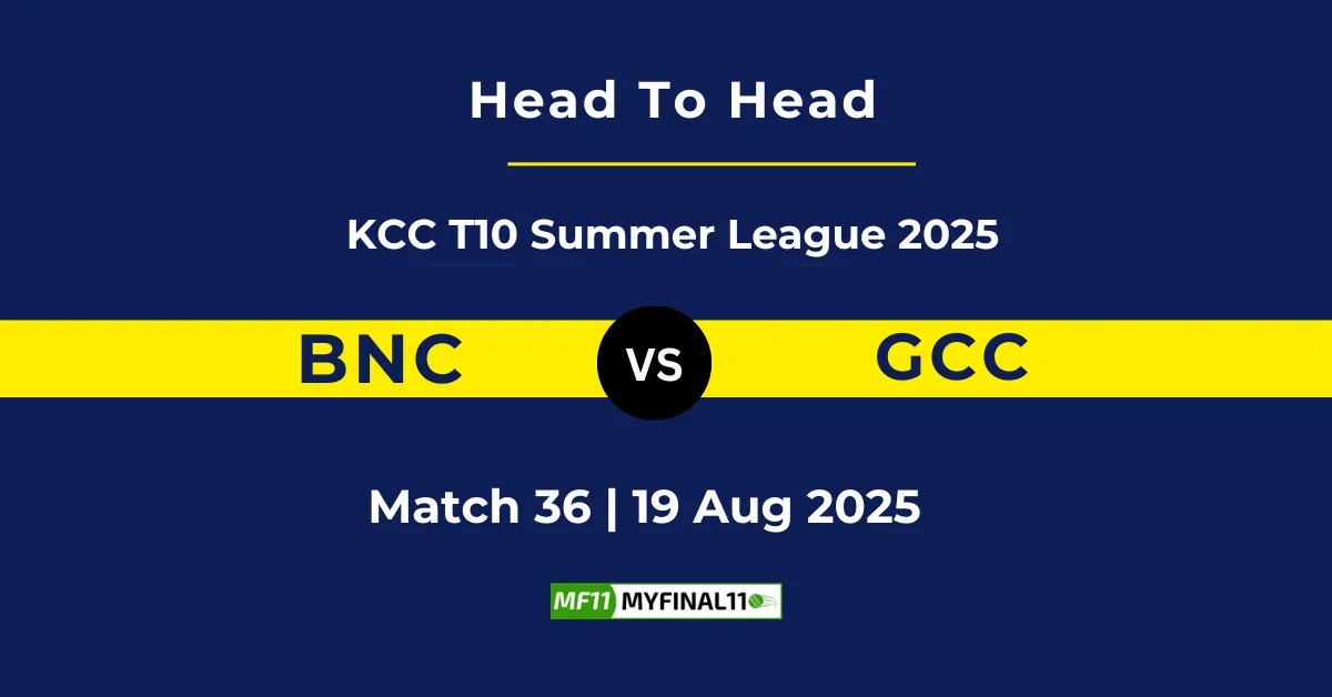 BNC vs GCC Player Battle & Head to Head Team Stats - KCC T10 Summer Le...