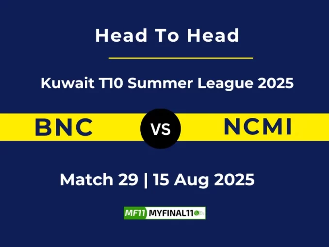 BNC vs NCMI Player Battle & Head to Head Team Stats - Kuwait T10 Summer League 2025