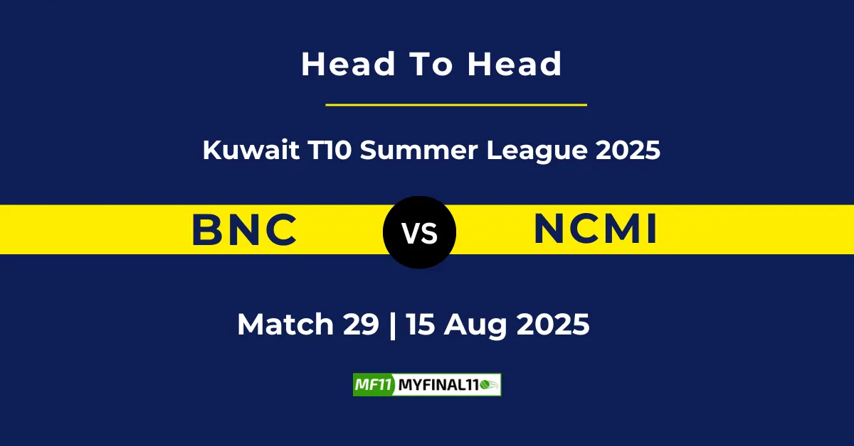 BNC vs NCMI Player Battle & Head to Head Team Stats - Kuwait T10 S...