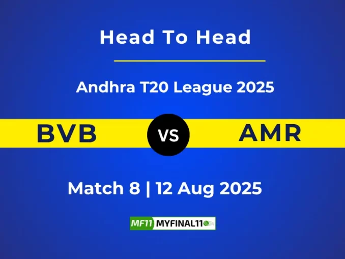 BVB vs AMR Player Battle & Head to Head Team Stats - Andhra T20 League 2025