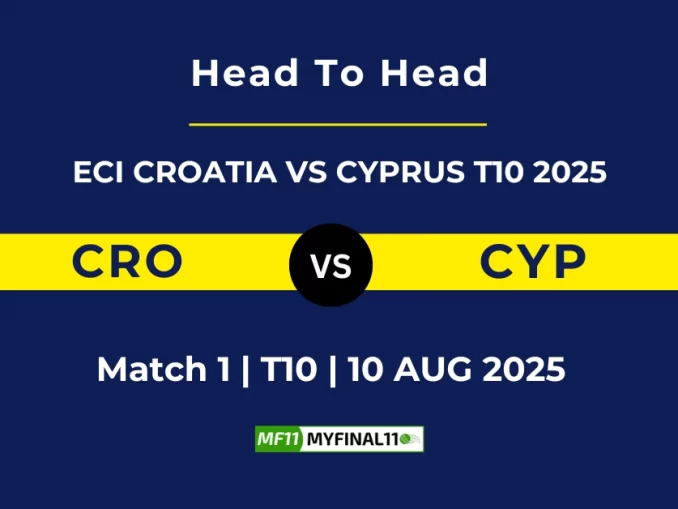 CRO VS CYP Player Battle, Head to Head ECI CROATIA VS CYPRUS T10 2025
