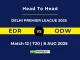 EDR VS ODW Player Battle, Head to Head DELHI PREMIER LEAGUE 2025
