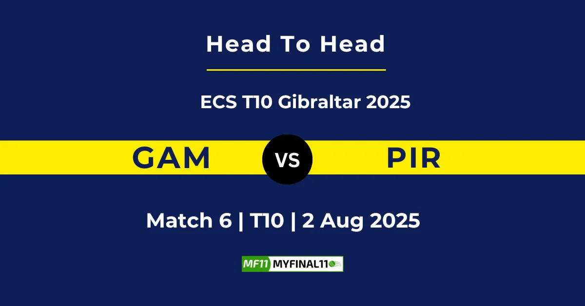 GAM vs PIR Player Battle & Head to Head Team Stats - ECS T10 Gibra...