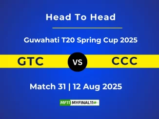 GTC vs CCC Player Battle & Head to Head Team Stats - Guwahati T20 Spring Cup 2025