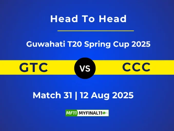 GTC vs CCC Player Battle & Head to Head Team Stats - Guwahati T20 Spring Cup 2025