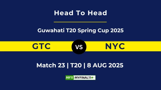 GTC vs NYC Player Battle, Head to Head Guwahati T20 Spring Cup 2025