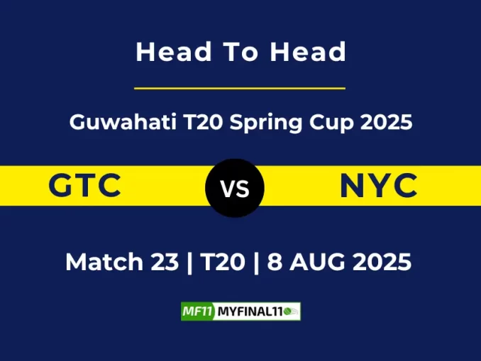 GTC vs NYC Player Battle, Head to Head Guwahati T20 Spring Cup 2025