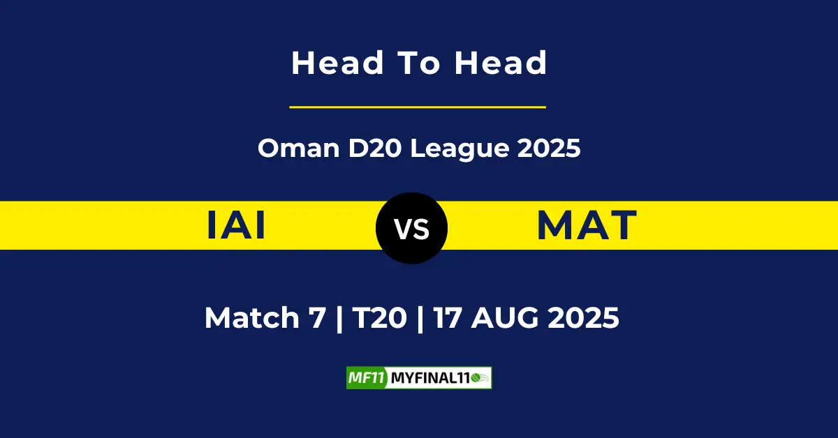 IAI vs MAT Player Battle & Head to Head Team Stats - Oman D20 Leag...