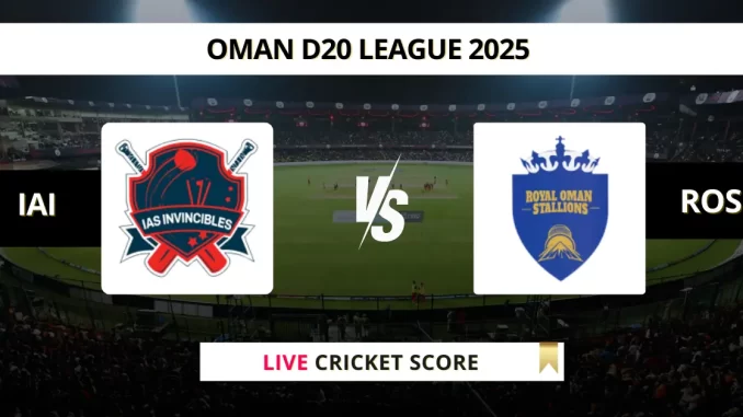 IAI vs ROS Live Cricket Score Oman D20 League 2025