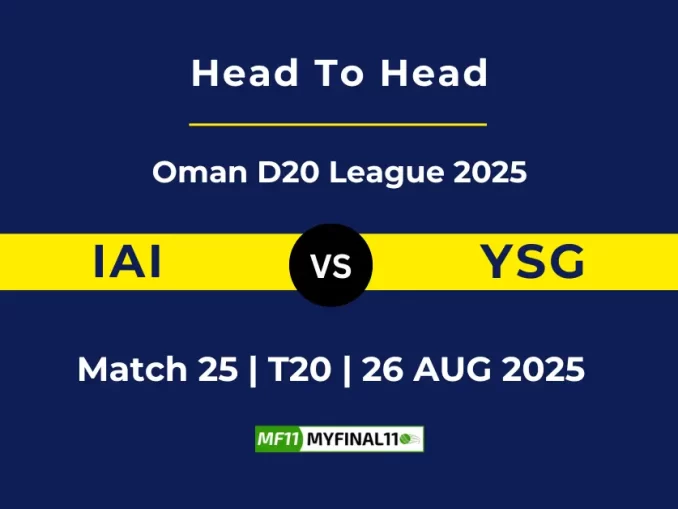 IAI vs YSG Player Battle, Head to Head Oman D20 League 2025