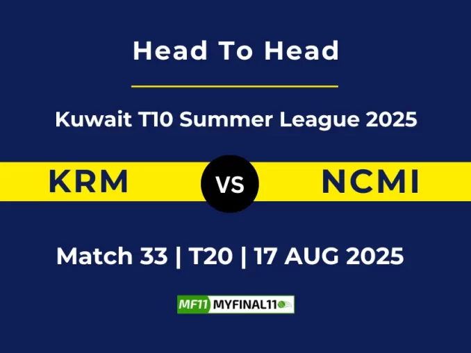 KRM vs NCMI Player Battle, Head to Head Kuwait T10 Summer League 2025