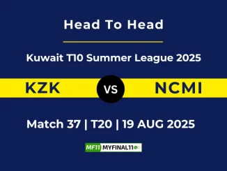 KZK vs NCMI Player Battle, Head to Head Kuwait T10 Summer League 2025