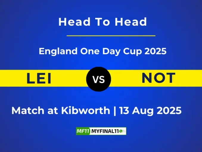 LEI vs NOT Player Battle & Head to Head Team Stats - England One Day Cup 2025